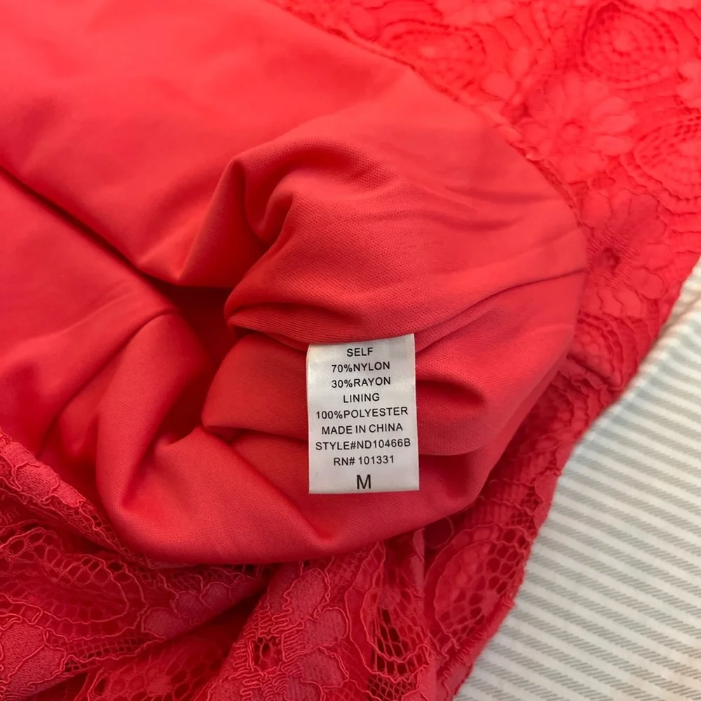 Strapless Coral Cocktail Dress Medium read description - Picture 8 of 14